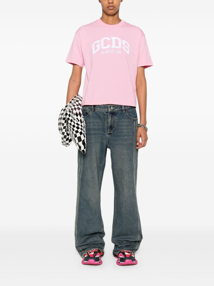 Gcds T-shirt Pink Women Embroidery Logo 1