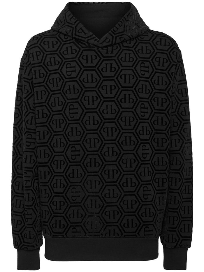 Philipp Plein Felpa Nero Uomo Logo All Over 4