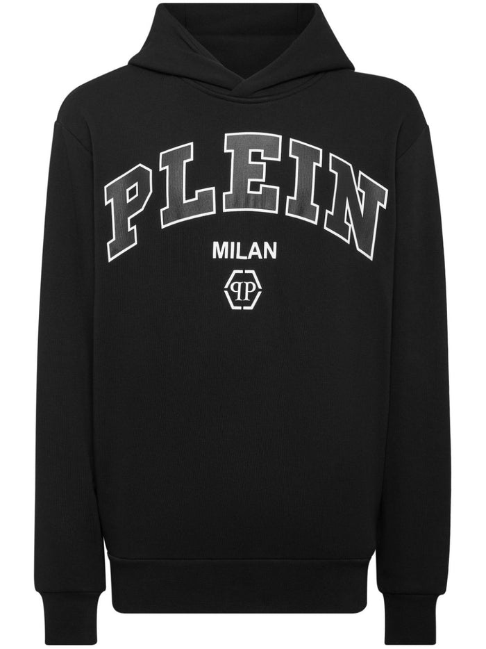 Philipp Plein Felpa Nero Uomo con logo 4