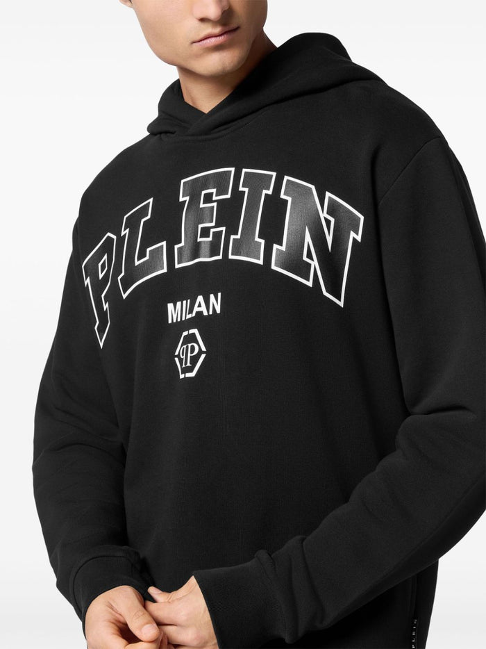 Philipp Plein Felpa Nero Uomo con logo 3