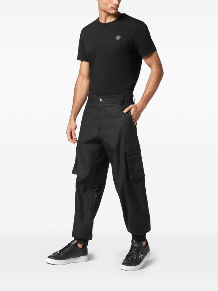 Philipp Plein Pantalone Nero Uomo Cargo Crop 1