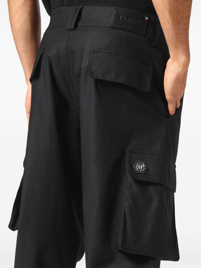 Philipp Plein Black Pants Men Cargo Crop 4