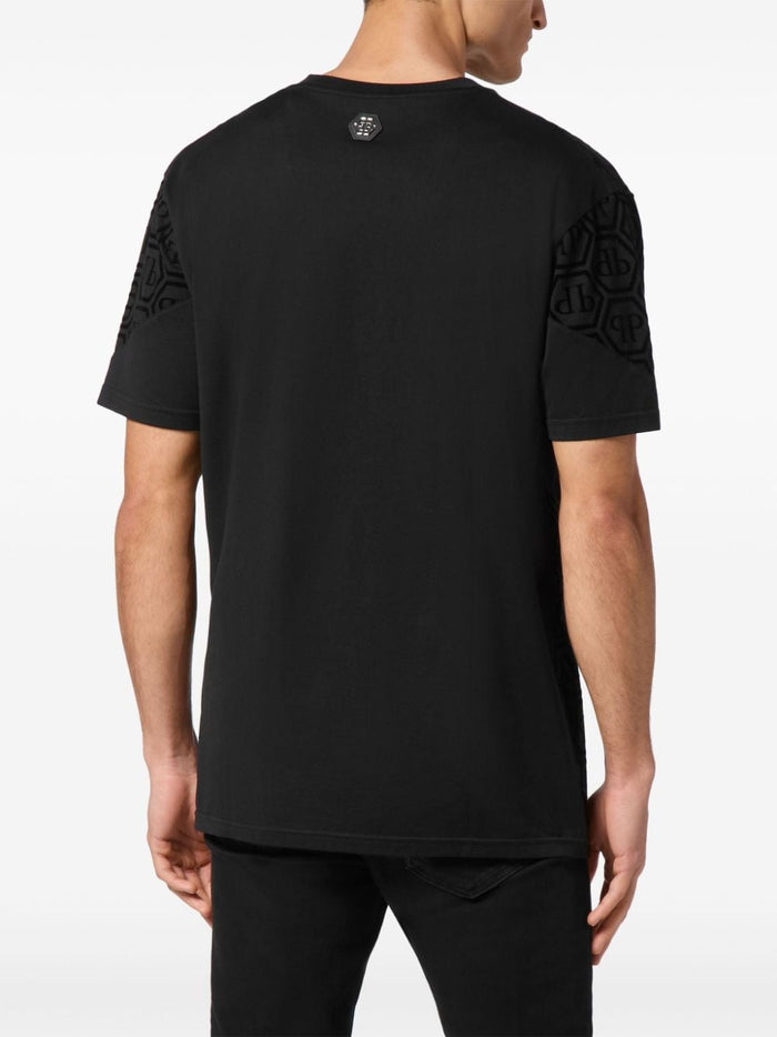 Philipp Plein T-shirt Nero Uomo Pannelli Logo 2