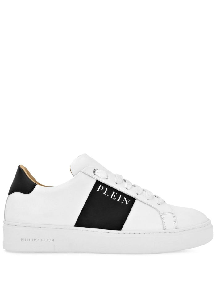 Philipp Plein Scarpa Bianco Uomo Banda Logo Laterale 1