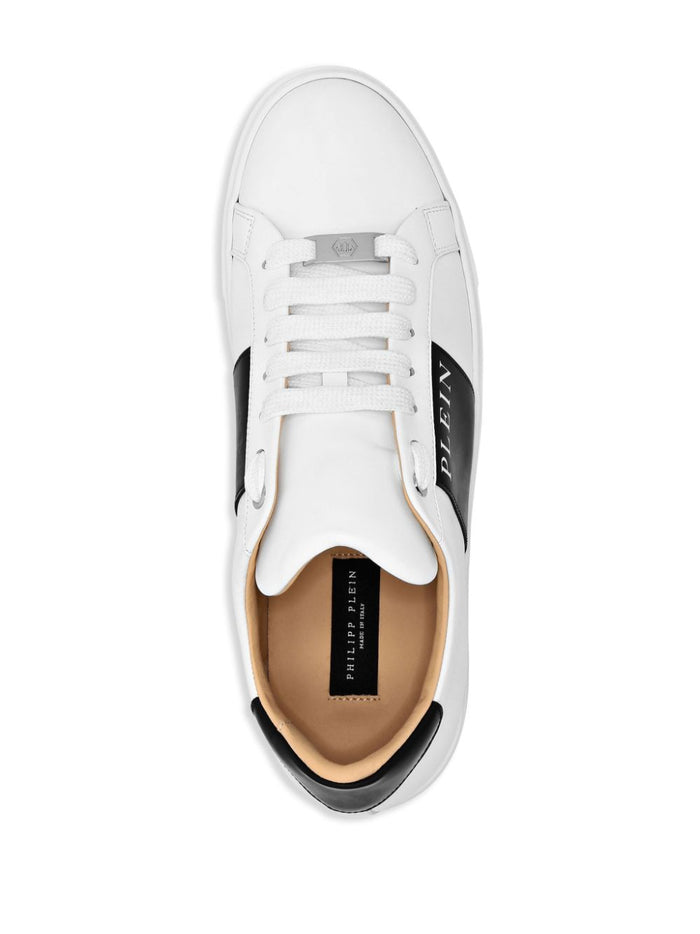 Philipp Plein Scarpa Bianco Uomo Banda Logo Laterale 3