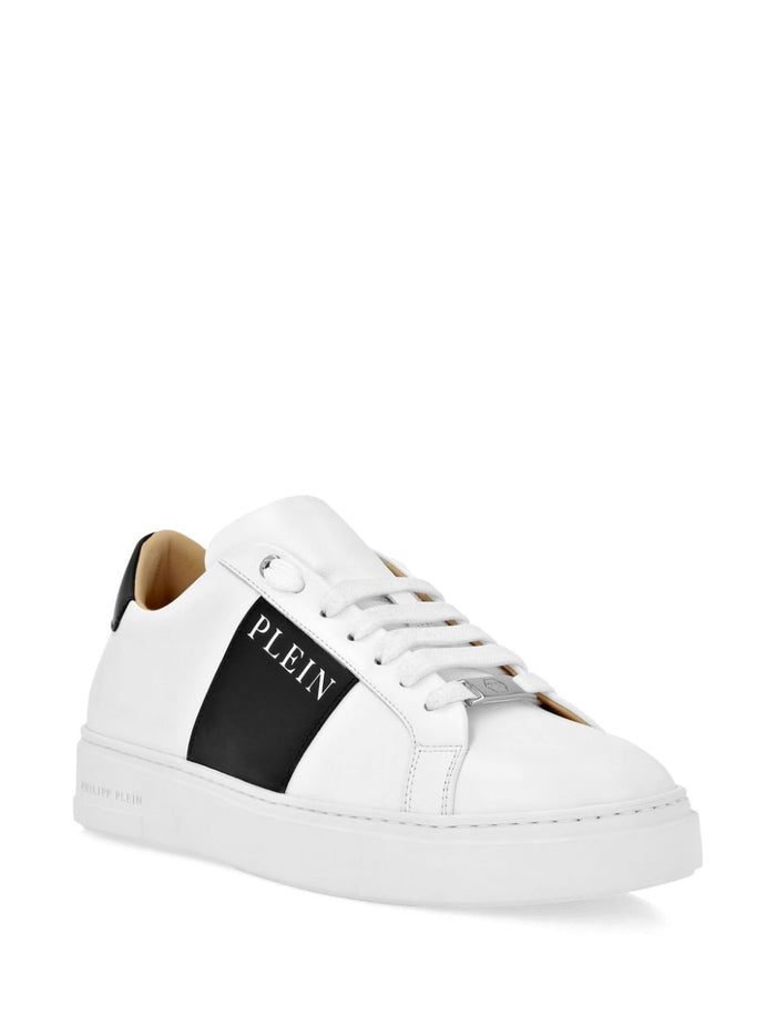 Philipp Plein Scarpa Bianco Uomo Banda Logo Laterale 4