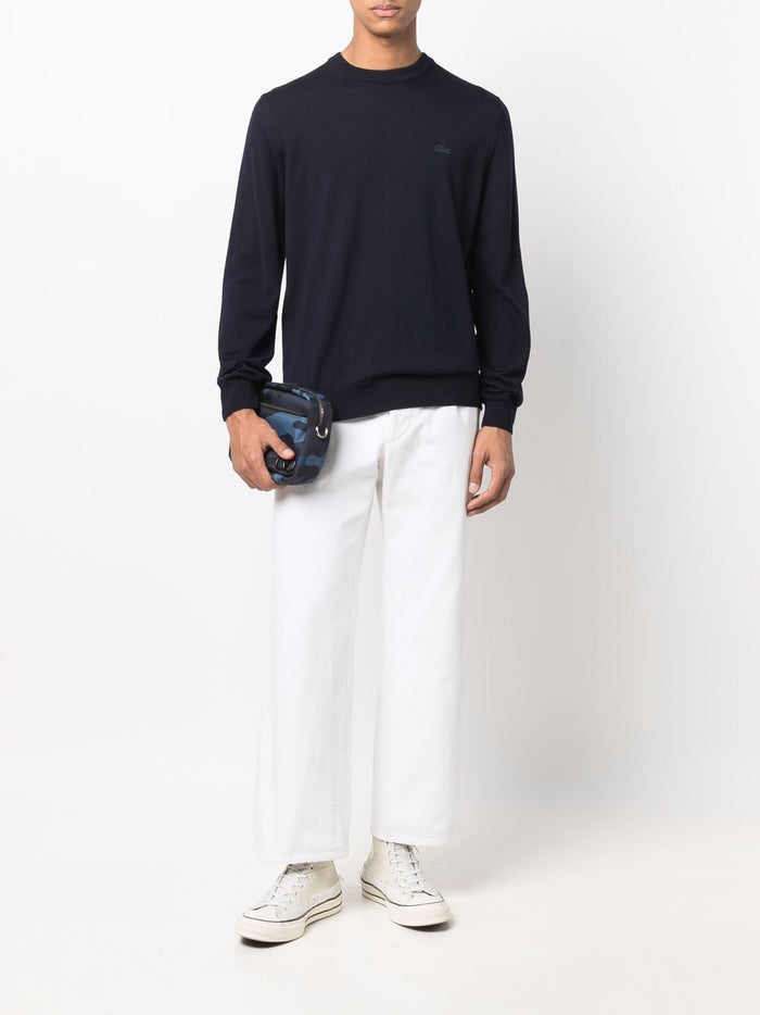 Lacoste Men's Blue Sweater with Embroidery 2