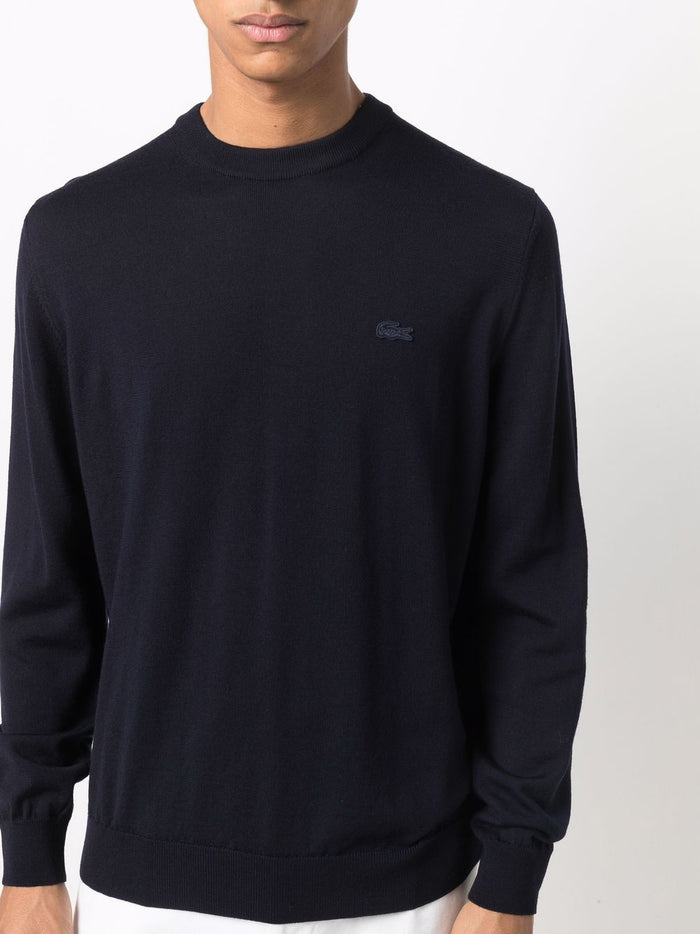 Lacoste Men's Blue Sweater with Embroidery 1