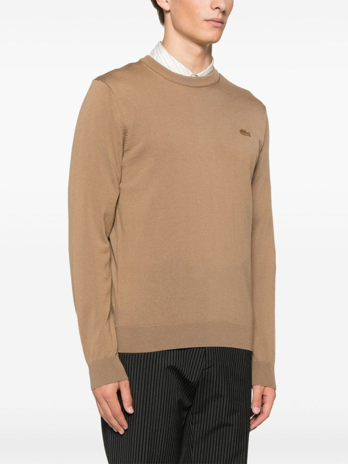 Lacoste Men's Brown Sweater Crocodile Embroidery 2