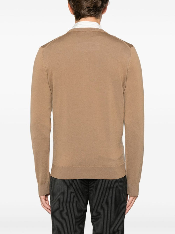 Lacoste Men's Brown Sweater Crocodile Embroidery 3