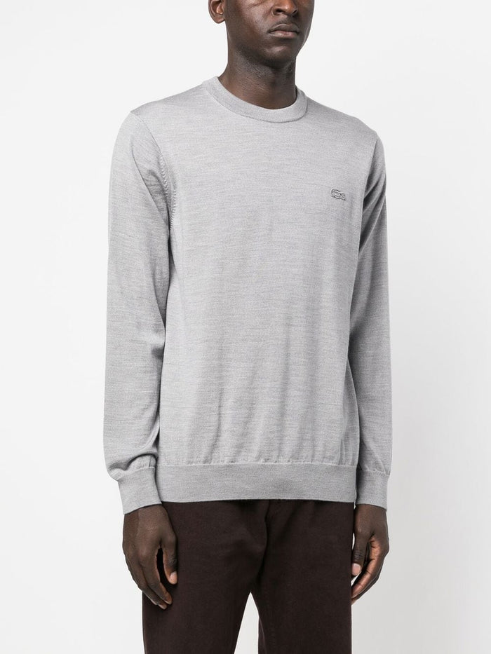 Lacoste Herren – Pullover mit Krokodilstickerei in grau 2