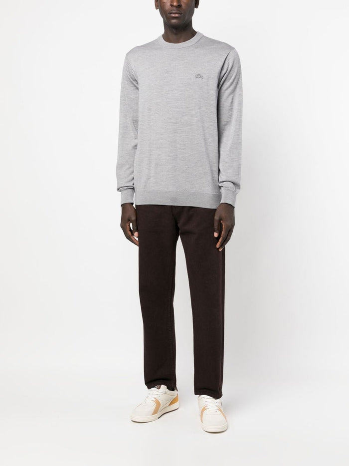 Lacoste Herren – Pullover mit Krokodilstickerei in grau 1