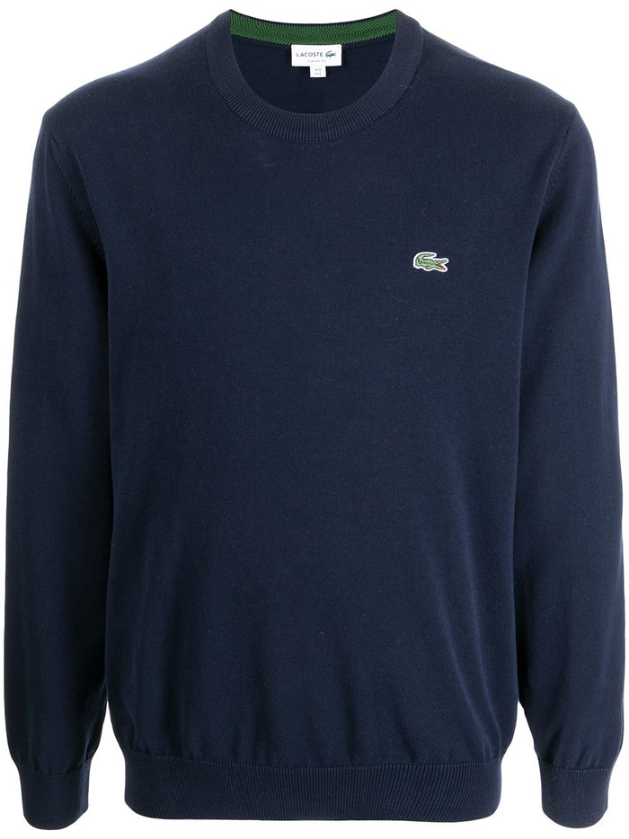 Lacoste Maglia Blu Uomo Ricamo Coccodrillo Verde Cotone 5