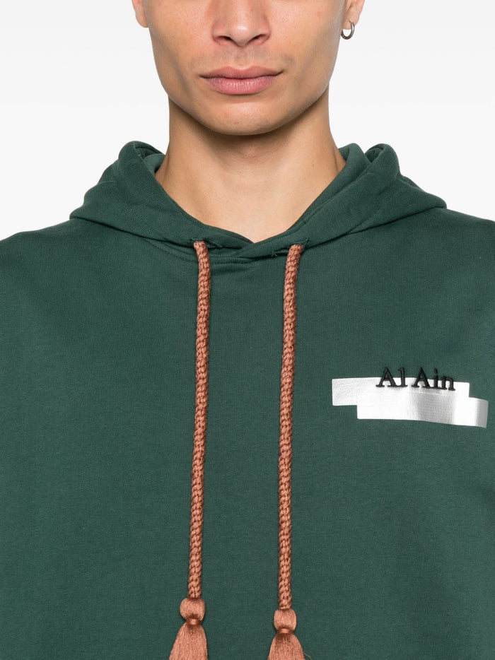 Al Ain Herren – Retro-Sweatshirt mit Karomuster in grün 4