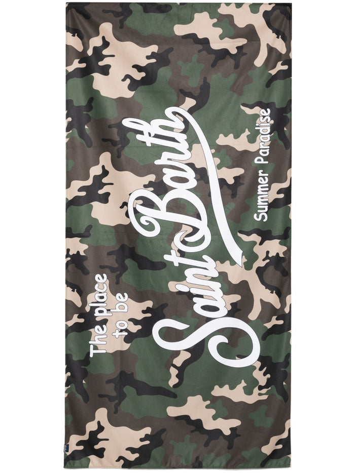 Mc2 Saint Barth Aidan Unisex Telo Mare Verde Camouflage 2