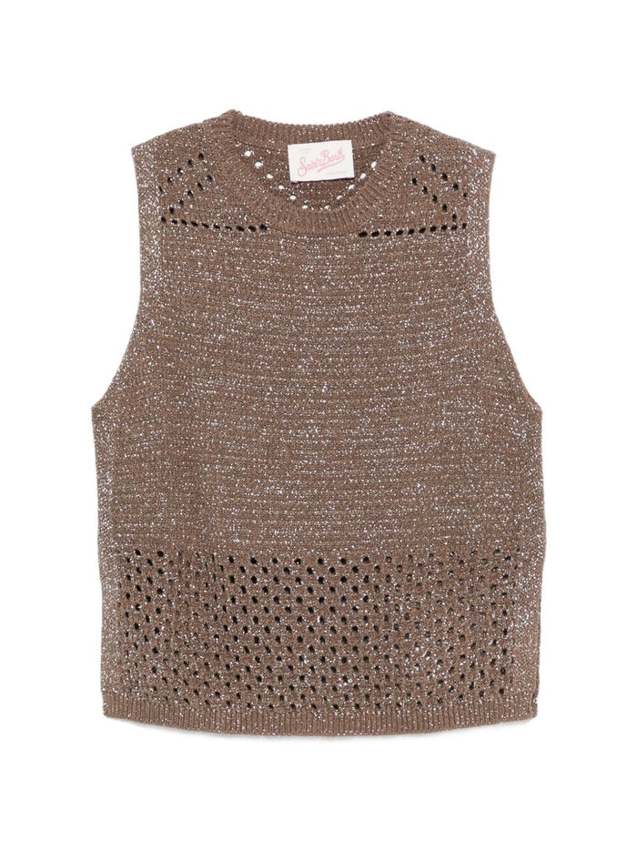 Mc2 Saint Barth Top Crochet Donna Marrone 1
