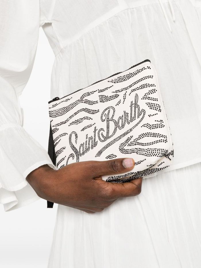 Mc2 Saint Barth Pochette Aline Strass Donna Bianco 2