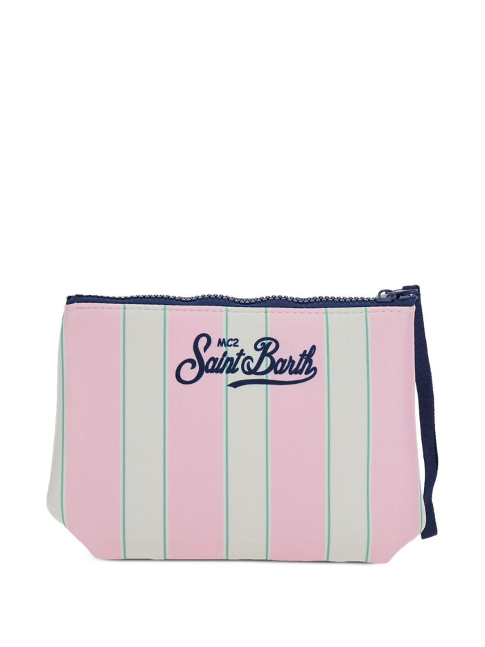 Mc2 Saint Barth Pochette Aline Righe Unisex Rosa-Verde 2