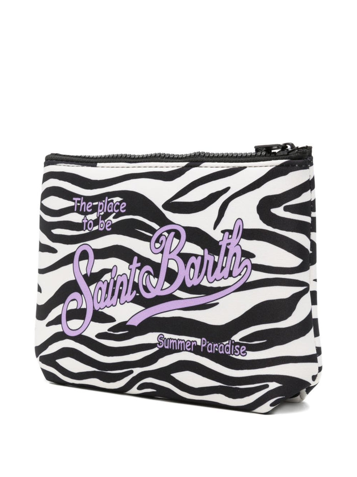 Mc2 Saint Barth Pochette Aline Zebrata Unisex Bianco-Nero 3
