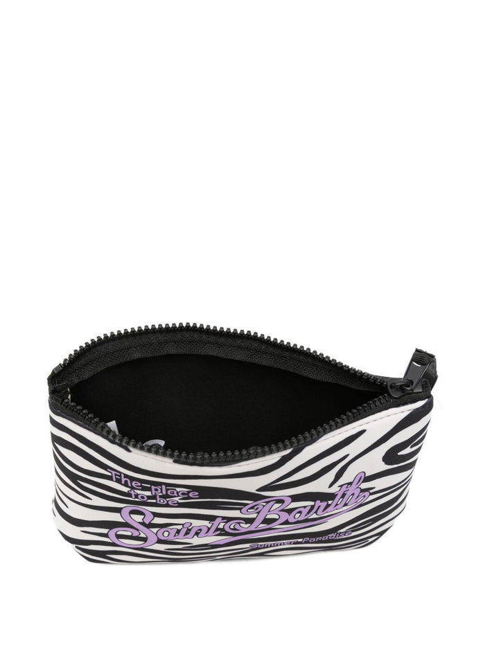 Mc2 Saint Barth Pochette Aline Zebrata Unisex Bianco-Nero 4