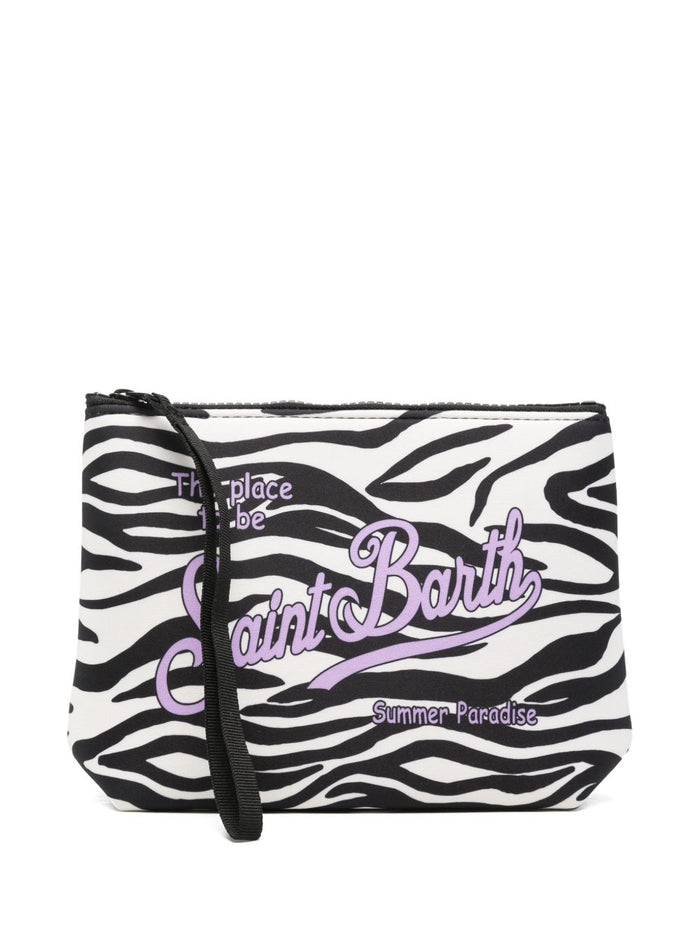 Mc2 Saint Barth Pochette Aline Zebrata Unisex Bianco-Nero 1