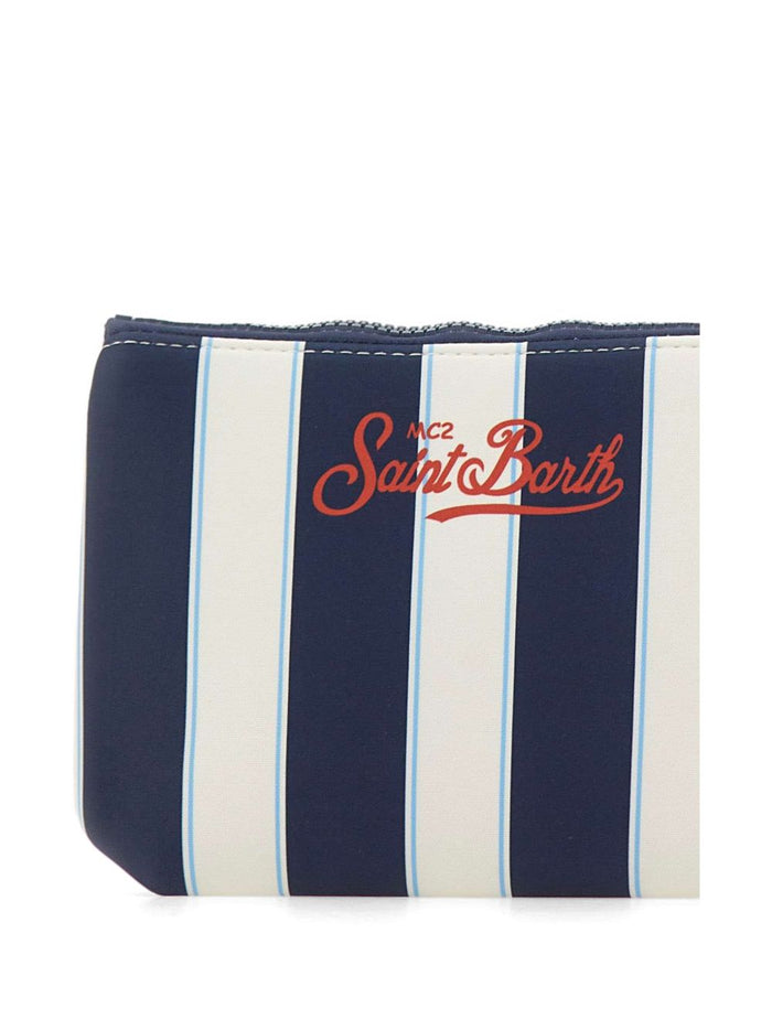 Mc2 Saint Barth Pochette Aline Righe Unisex Blu-Bianco 2