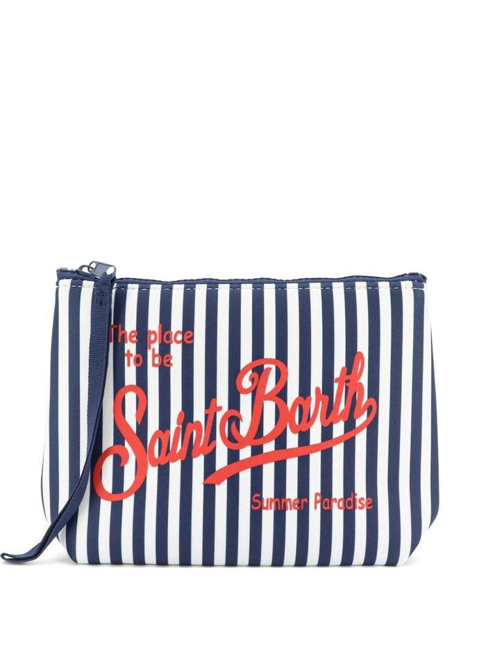 Mc2 Saint Barth Pochette Aline Righe Unisex Bianco-Blu 1