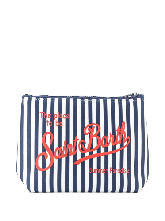 Mc2 Saint Barth Pochette Aline Righe Unisex Bianco-Blu 2