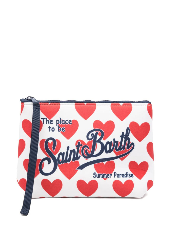 Mc2 Saint Barth Pochette Aline Cuori Unisex Bianco-Rosso 1