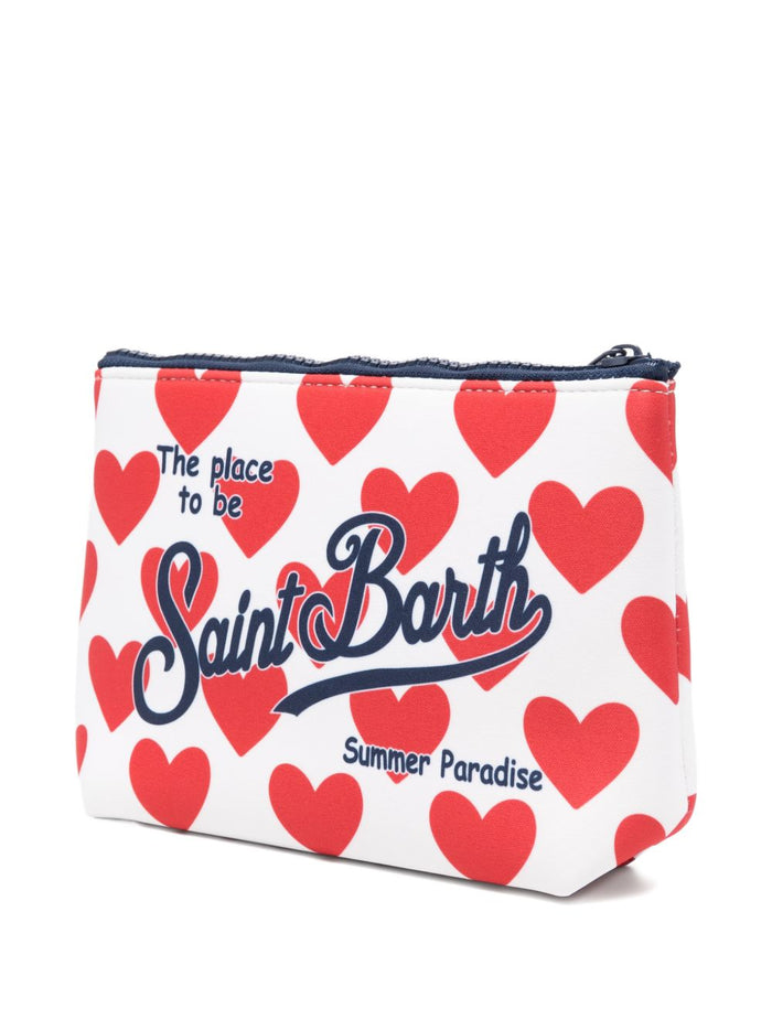 Mc2 Saint Barth Pochette Aline Cuori Unisex Bianco-Rosso 2