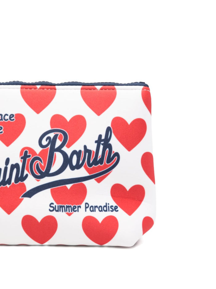 Mc2 Saint Barth Pochette Aline Cuori Unisex Bianco-Rosso 3