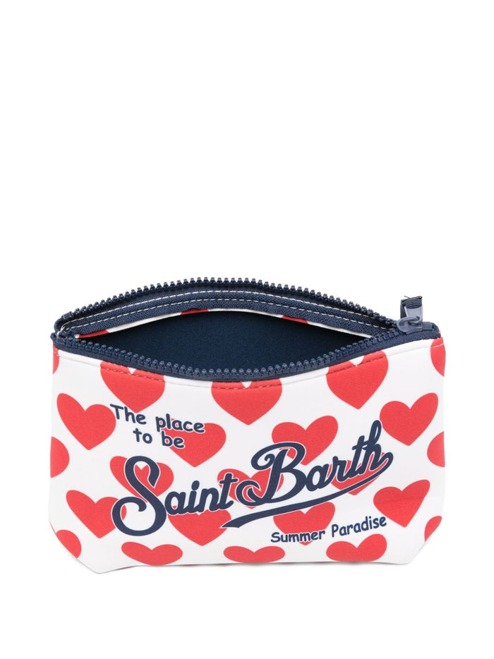 Mc2 Saint Barth Pochette Aline Cuori Unisex Bianco-Rosso 4