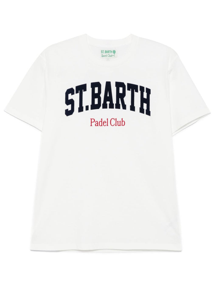 Mc2 Saint Barth T-shirt Bianco Uomo Stampa Padel Club 1