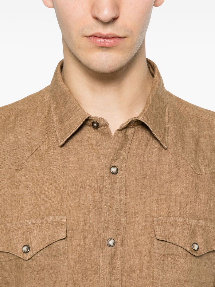 Alley Docks Camicia Western Uomo Mostarda 4