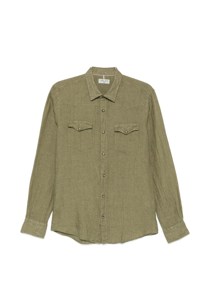 Alley Docks Camicia Western Uomo Verde 5