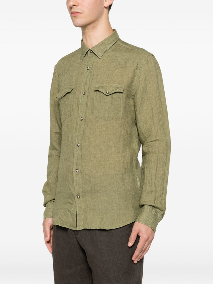 Alley Docks Camicia Western Uomo Verde 1