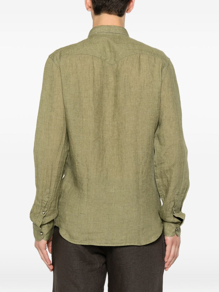 Alley Docks Camicia Western Uomo Verde 3