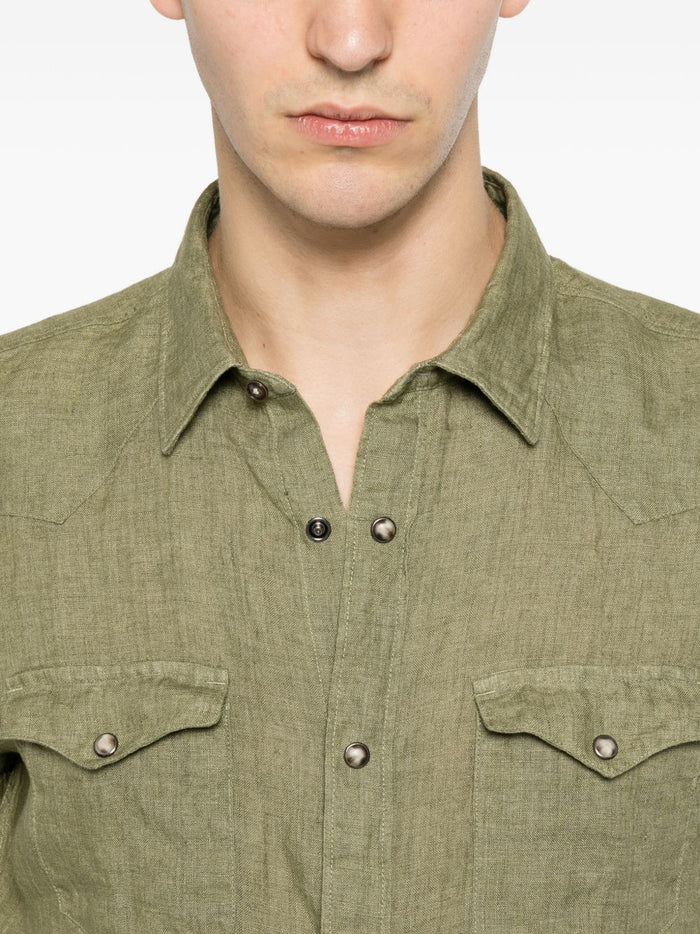 Alley Docks Camicia Western Uomo Verde 4