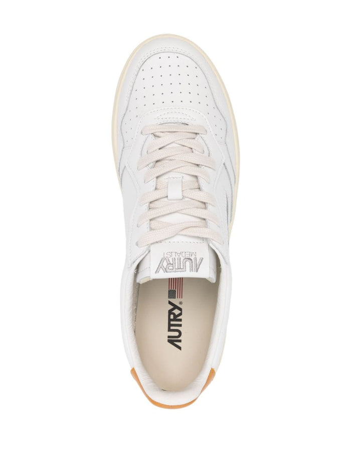 Autry Men's Medalist White-Orange Shoe 3