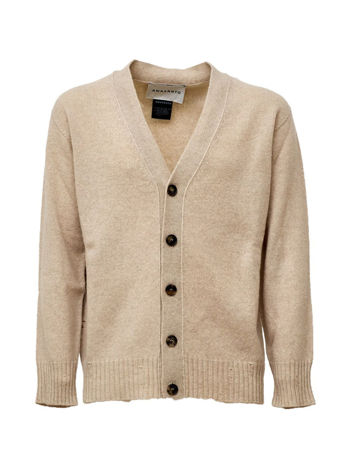 Amaranto Cardigan Bianco Uomo 1