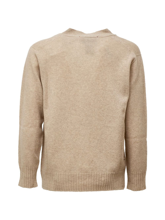 Amaranto Cardigan Bianco Uomo 3
