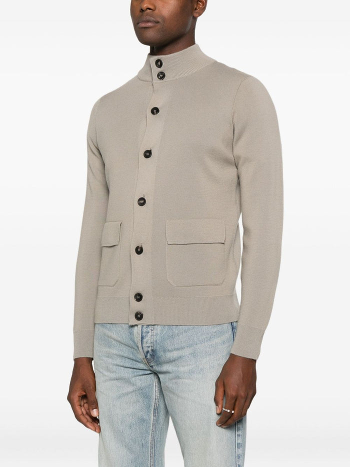 Filippo De Laurentis Cardigan Grigio Uomo con Tasche 1