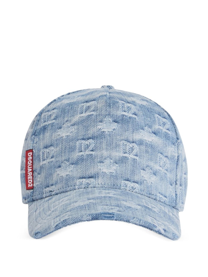 Dsquared2 Cappellino Blu Uomo Monogramma 1