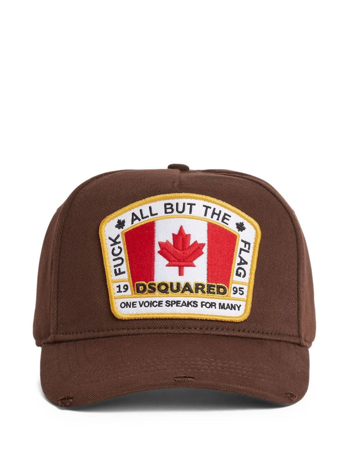 Dsquared2 Men's Brown Maple Leaf Embroidery Cap 1