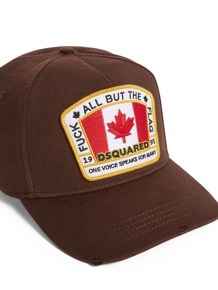 Dsquared2 Men's Brown Maple Leaf Embroidery Cap 3