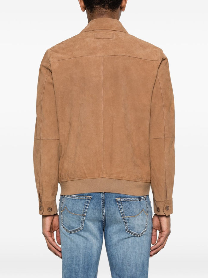 Bully Giubbotto Marrone Nocciola Uomo Pelle Scamosciata 3