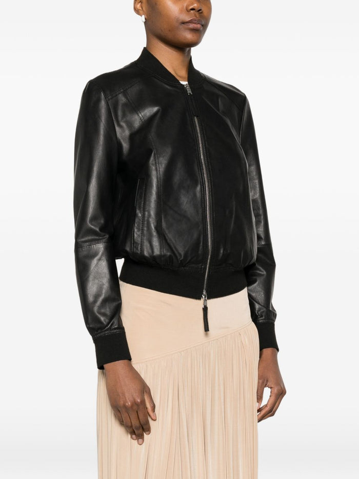 Bully Giubbotto Nero Donna Pelle Bomber 1