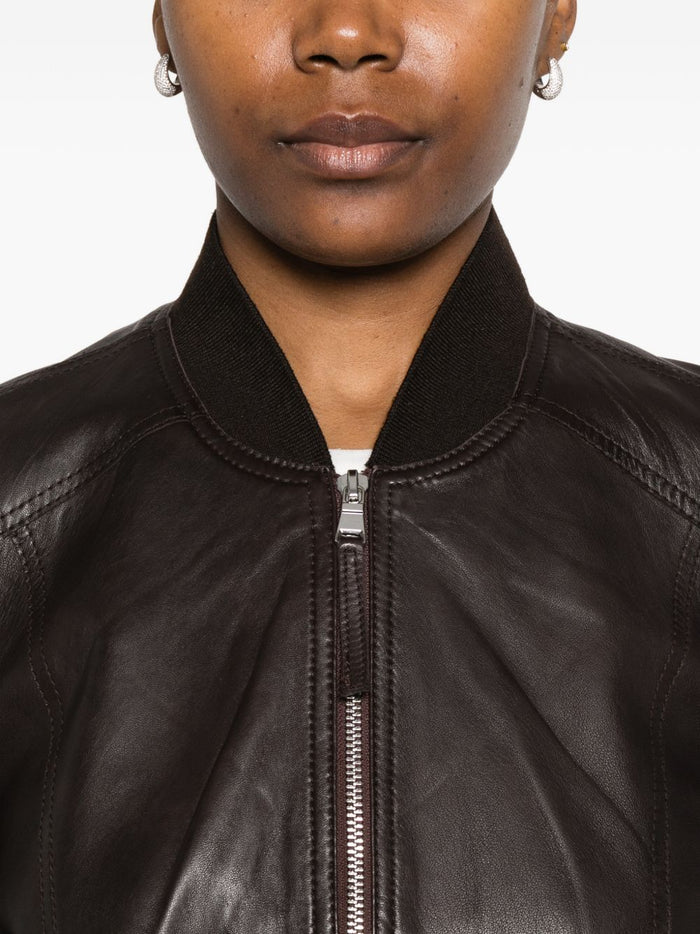 Bully Giubbotto Marrone Moro Donna Bomber Pelle 4