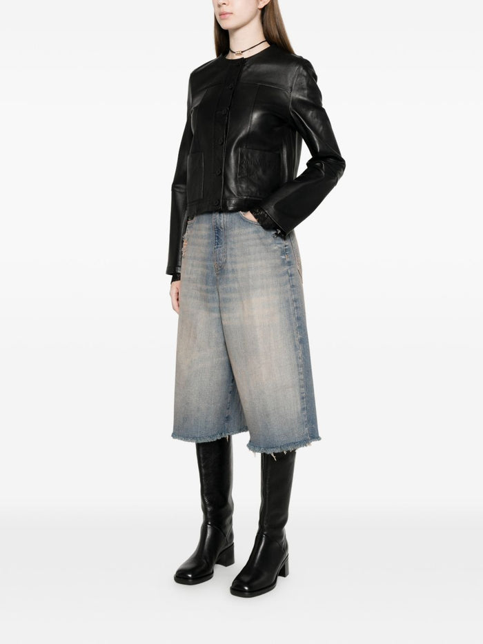 Bully Giubbotto Nero Donna Pelle Girocollo 2