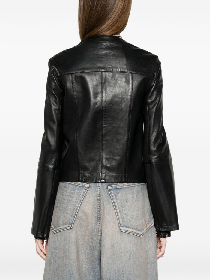 Bully Giubbotto Nero Donna Pelle Girocollo 3